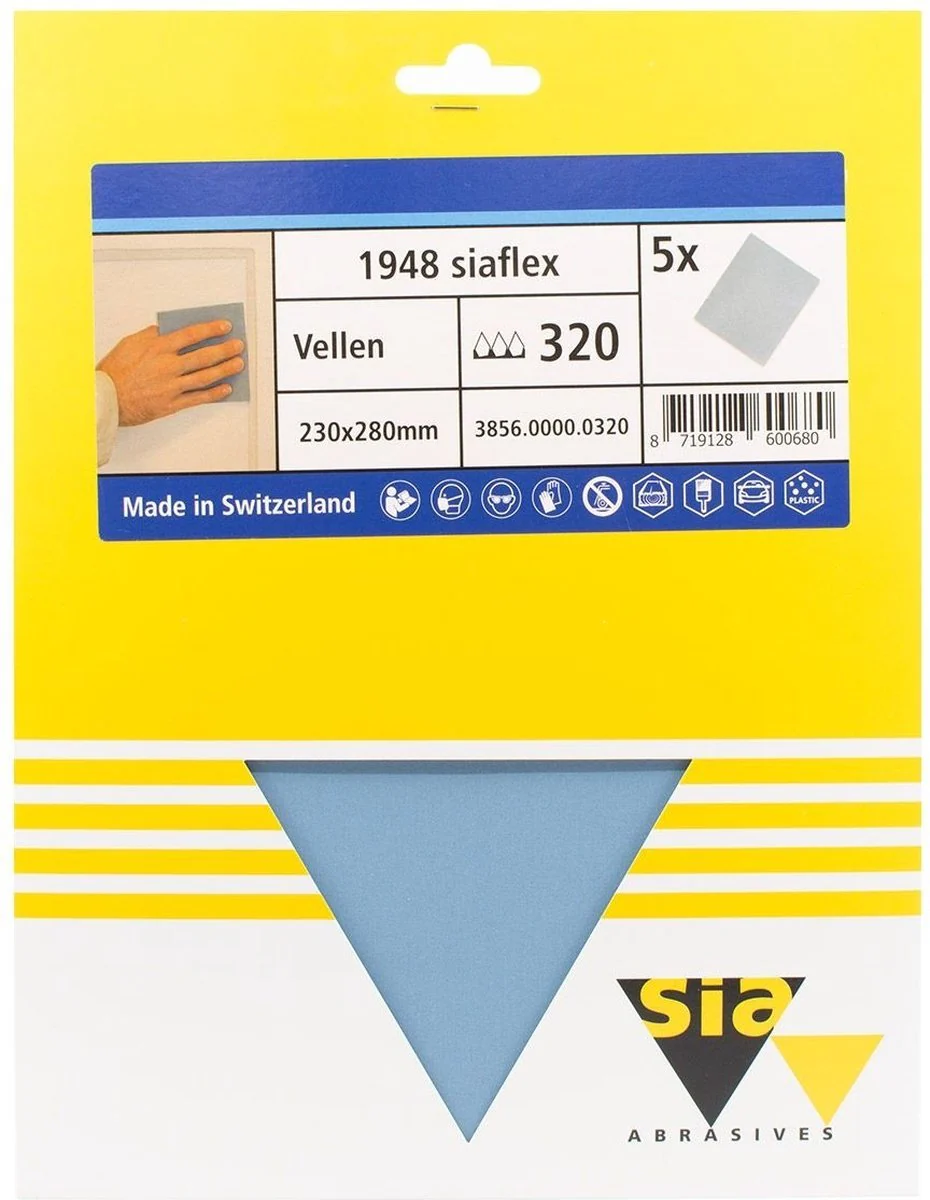 Sia Siaflex schuurpapier handvellen P320 - 230 x 180 mm (5 vellen) - Image 2