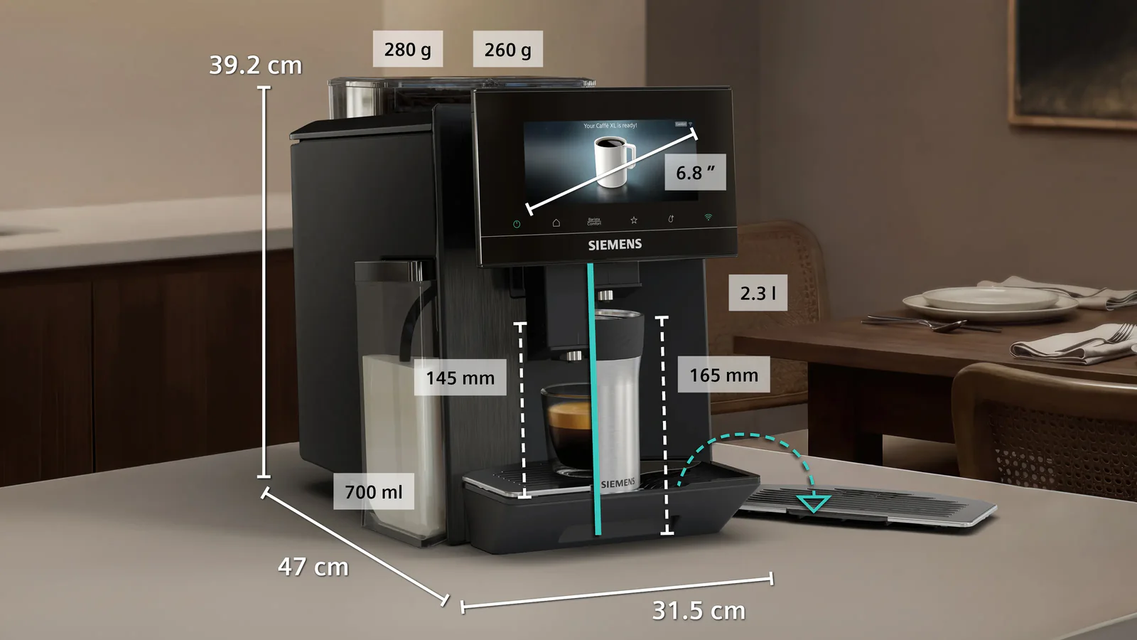 Siemens TQ927EF5 Espresso Volautomaat EQ-900 iAroma classic serie - Image 4