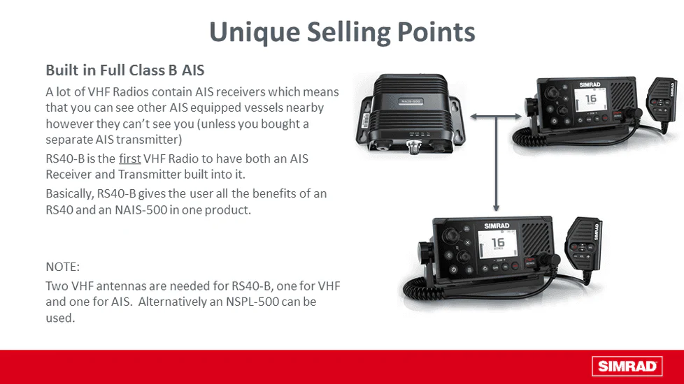 Simrad RS40-B Marine Kit marifoon met AIS transponder en GPS-500 antenne - Image 3