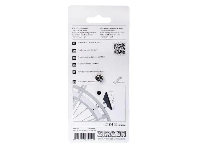 Simson Mini Spatbord achterlicht op batterijen - Image 2