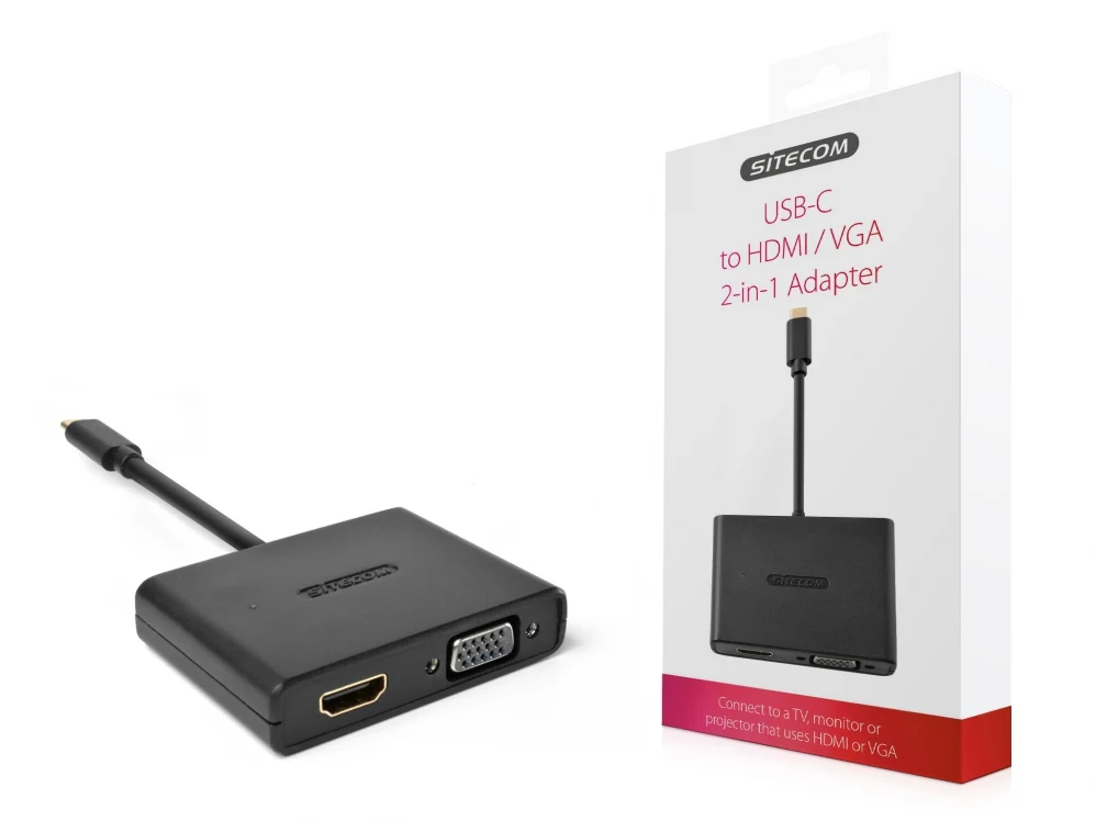 Sitecom CN-364 USB-C to USB+VGA+USB-C 3-in-1 Adapter