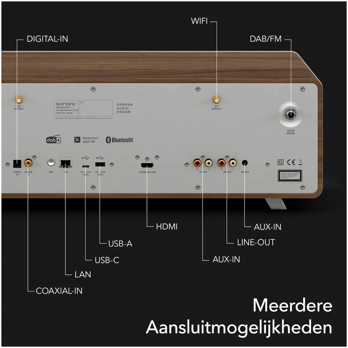 Sonoro MEISTERSTÜCK Gen2 Walnut Smart all-in-one musicsystem en Soundbar - Image 2