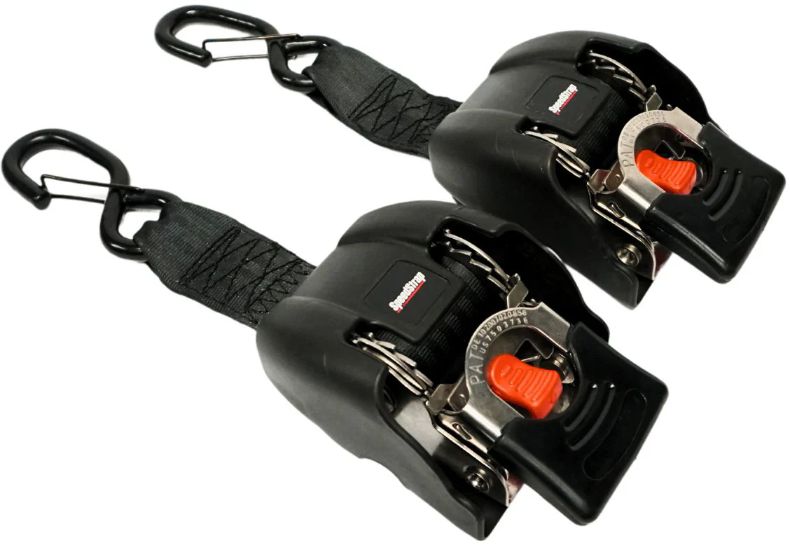 Speedstrap Tie-down automatisch oprolbare spanbanden, rvs ratel (2 stuks)
