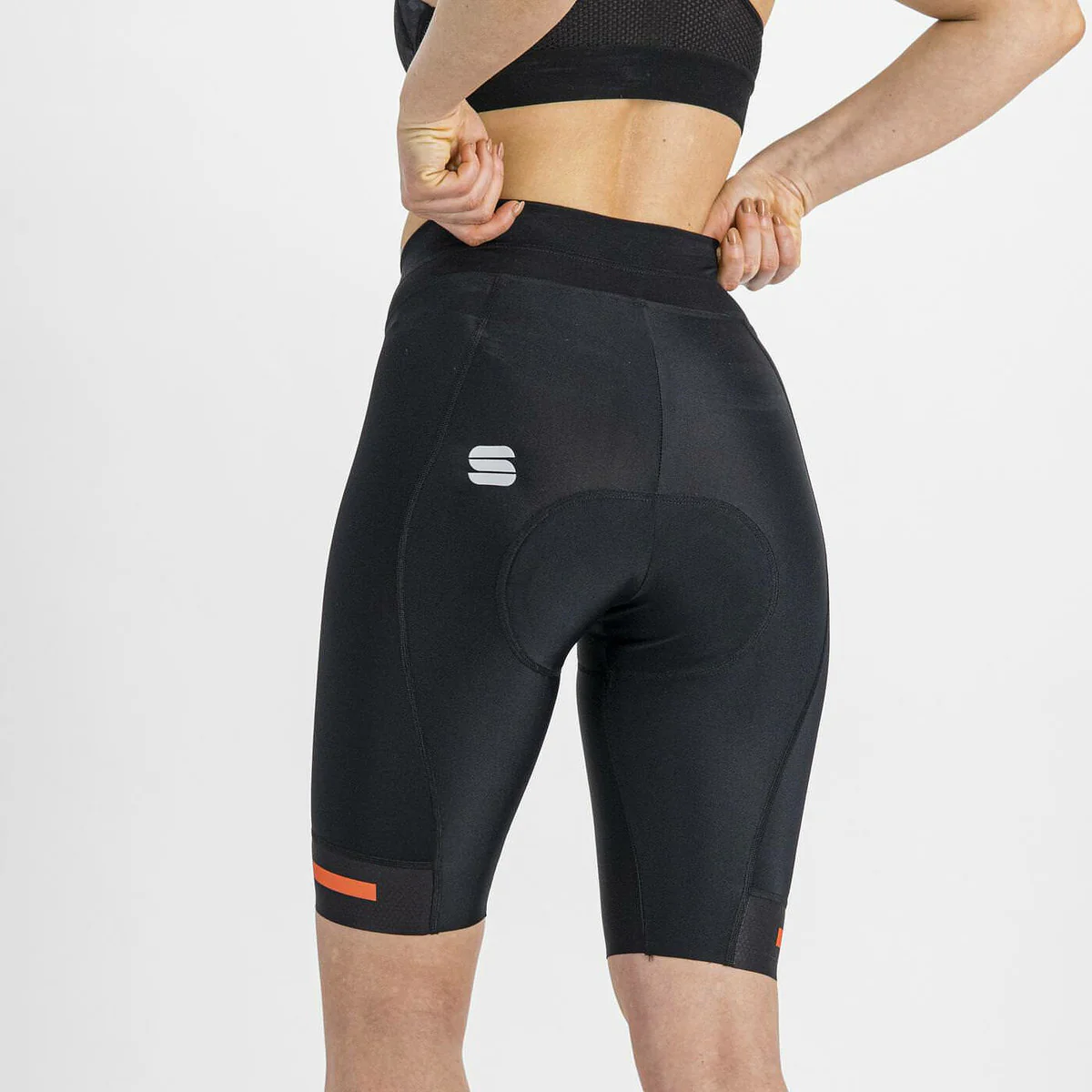Sportful Neo fietsbroek kort zwart met oranje dames - Image 4