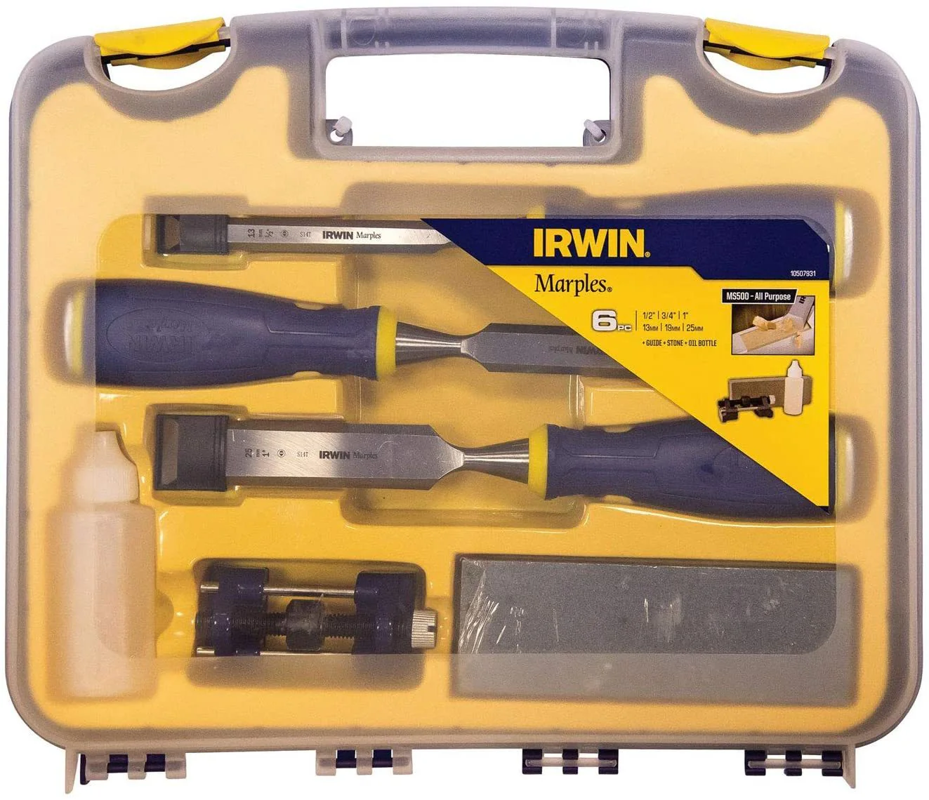 Stanley Irwin Beitelset MS500 3 stuks+slijp gereedschap