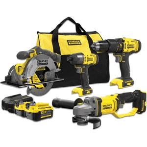 Stanley SFMCK469M2-QW schroefklopboormachine, Haakse slijper, Cirkelzaag, Slagschroef