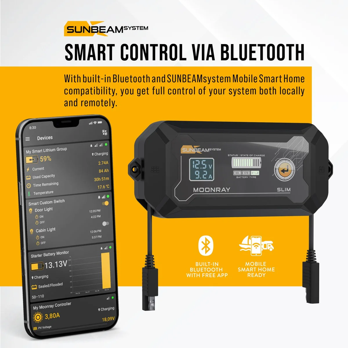 SUNBEAMsystem MoonRay Slim 15A MPPT 12/24 Volt laadregelaar - Image 7