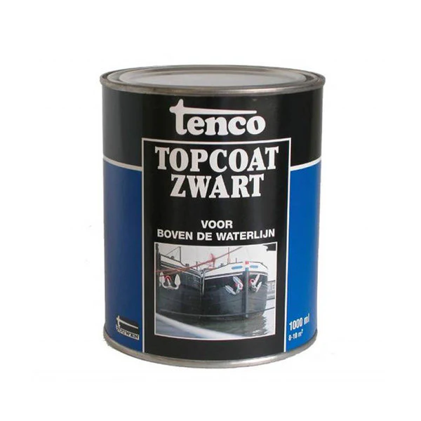 Tenco Topcoat 1 l bovenwater coating zwart