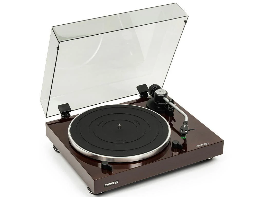Thorens TD 204 walnoot handmatige snaaraangedreven platenspeler