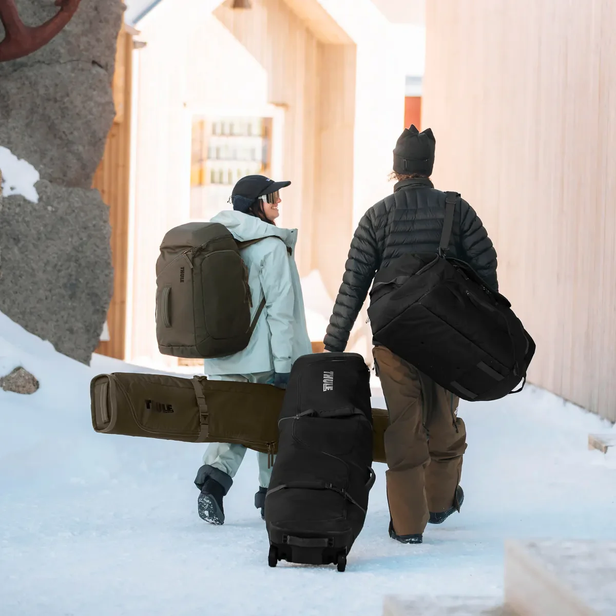Thule RoundTrip snowboard- en skischoen rugzak 60L deep kaki/bruin - Image 5
