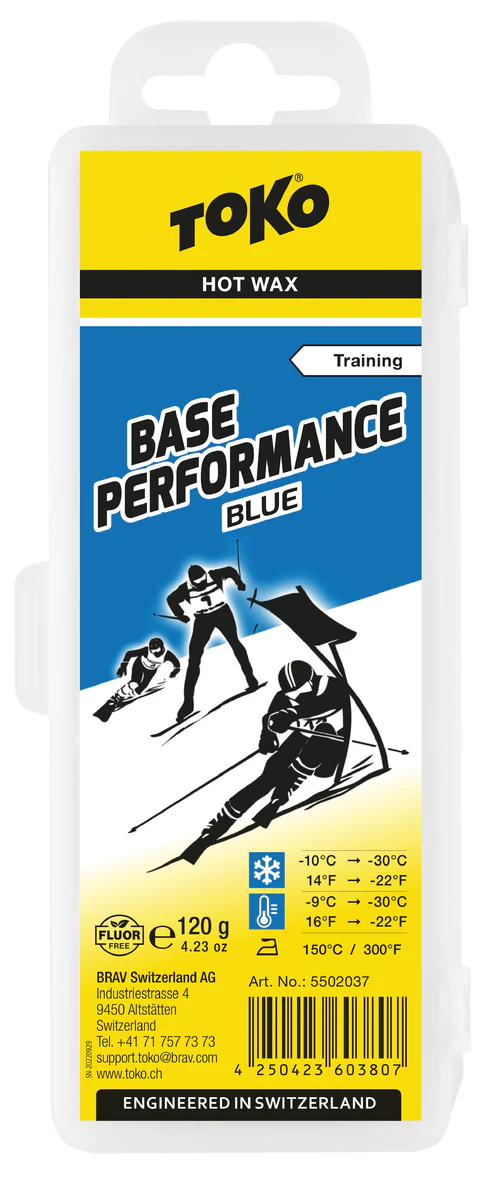 TOKO Base Performance Hot Wax Blue 120 gram ski en snowboard wax