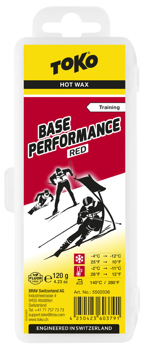 TOKO Base Performance Hot Wax Red 120 gram ski en snowboard wax