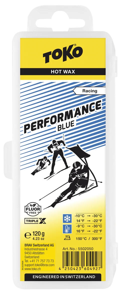 TOKO Performance Hot Wax Blue 120 gram ski en snowboard wax