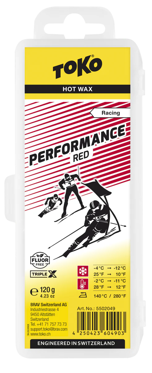 TOKO Performance Hot Wax Red 120 gram ski en snowboard wax