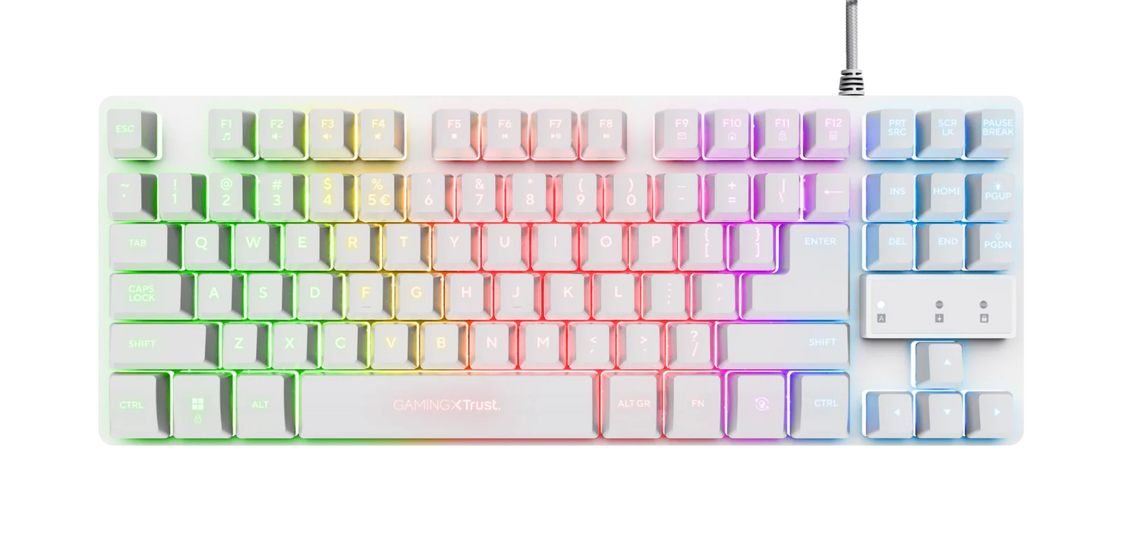 Trust GXT833W Thado Gamingtoetsenboard met meerkleurige LED verlichting - Image 2