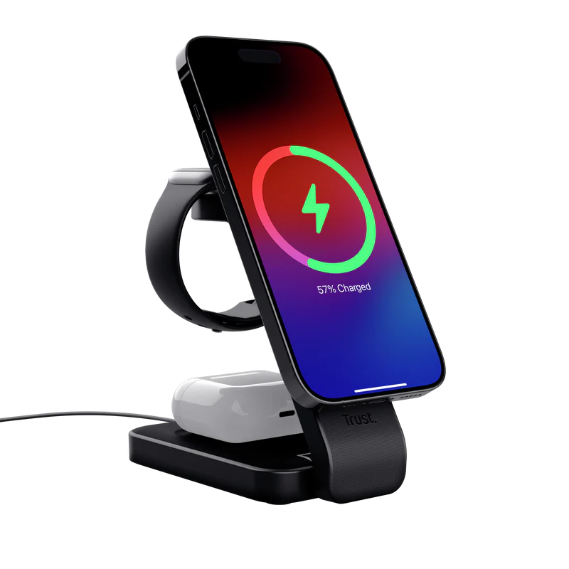 Trust VIRO 3 in 1 draadloze Oplaadstandaard voor de Iphone, Airpods, Watch - Image 4