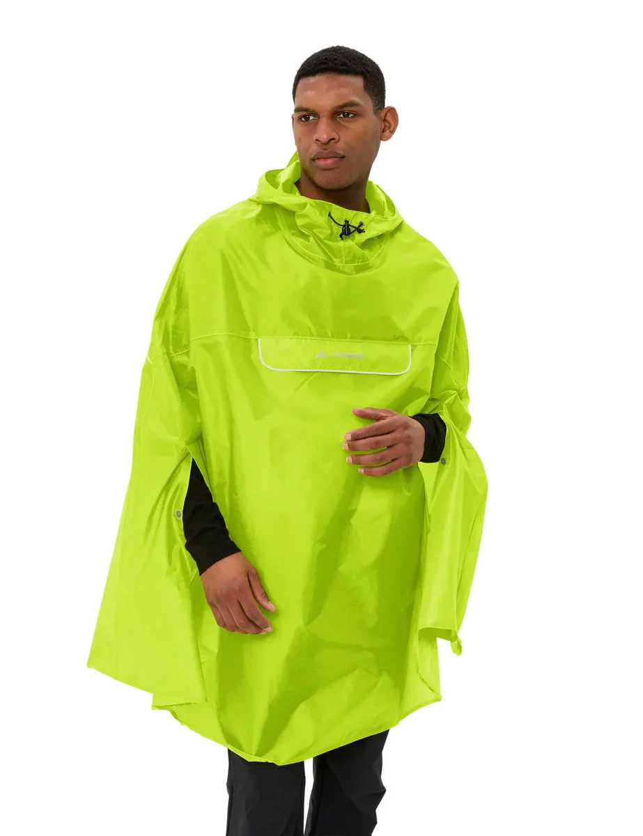 Vaude Valdipino regenponcho unisex neon geel - Image 3