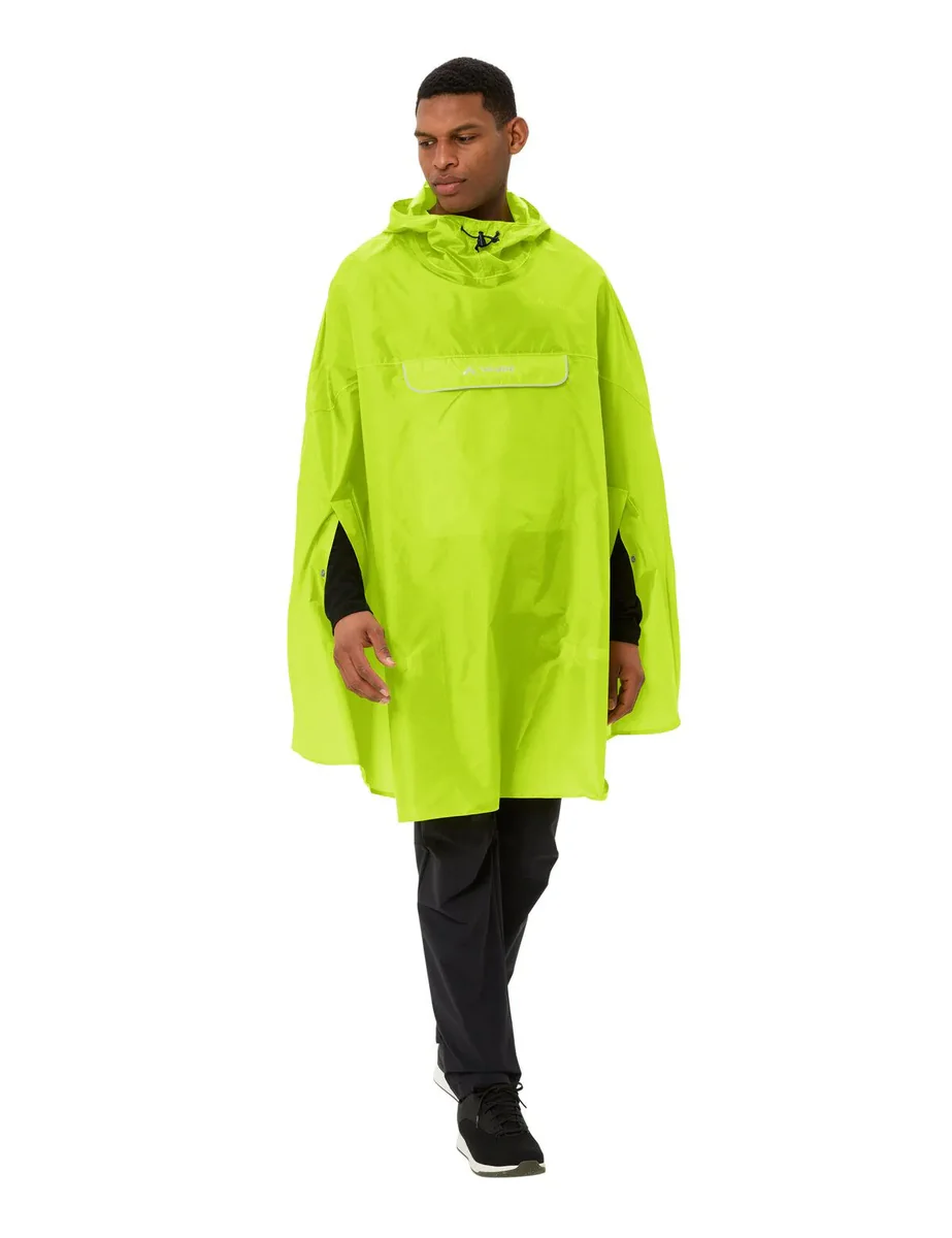 Vaude Valdipino regenponcho unisex neon geel - Image 7