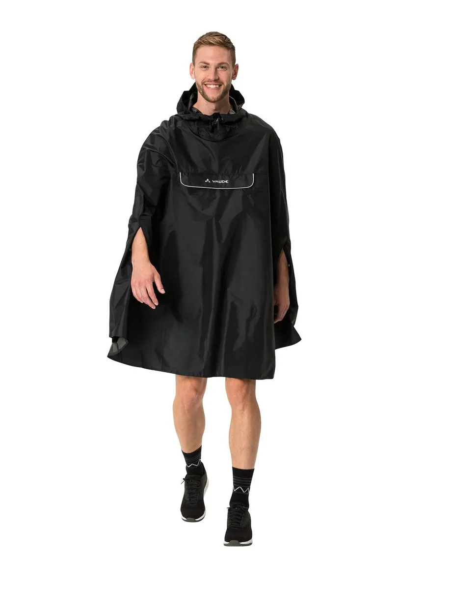 Vaude Valdipino regenponcho unisex zwart - Image 3