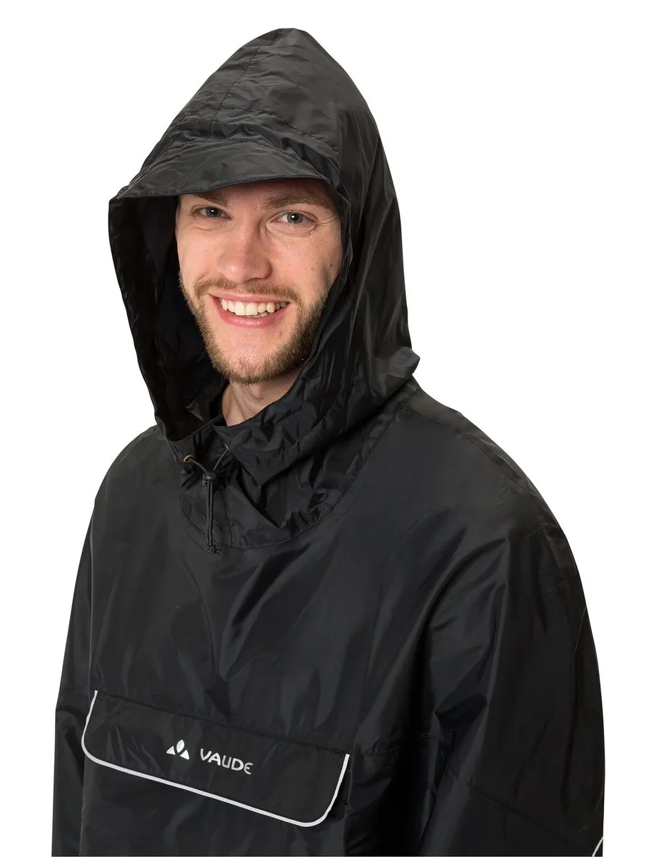 Vaude Valdipino regenponcho unisex zwart - Image 5