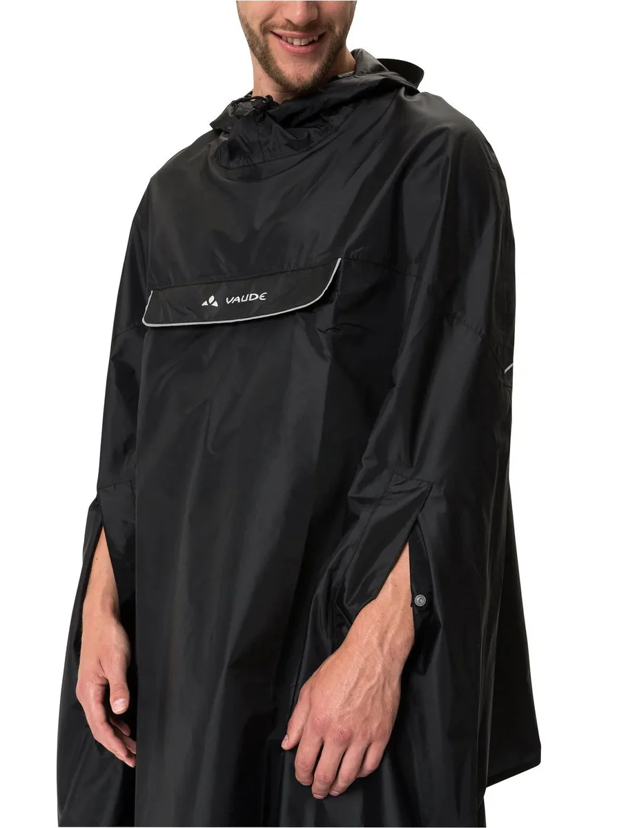 Vaude Valdipino regenponcho unisex zwart - Image 6