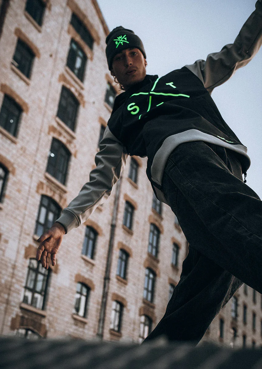WATTS Orbital Softshell Ski Jas - Lichtgrijs/Groen - Image 7