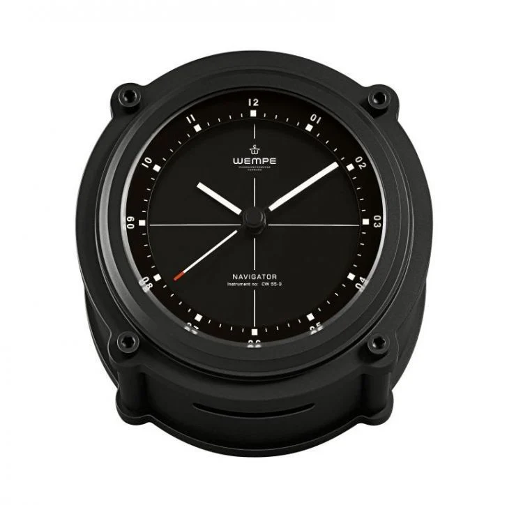Wempe Navigator II Scheepsklok zwart Ø 130 mm