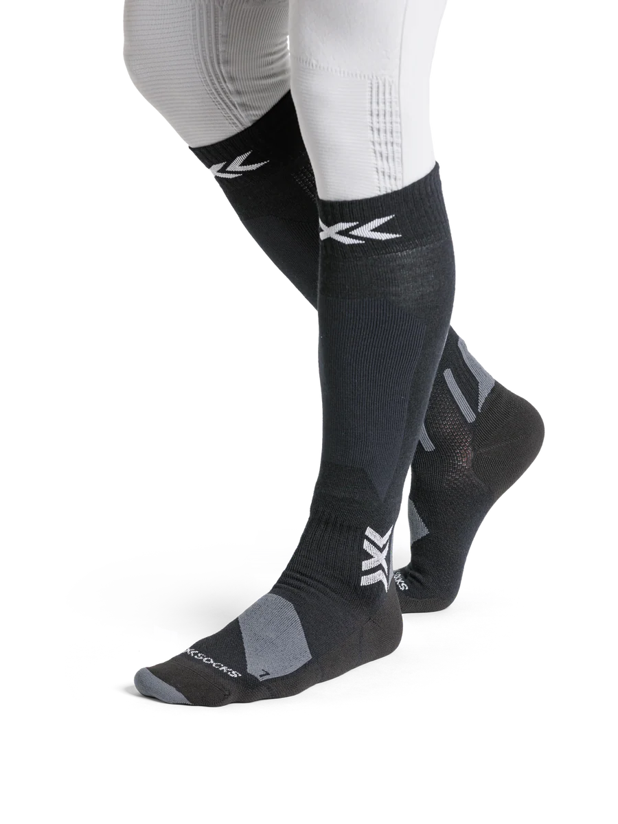 X-Socks Ski Discover Merino OTC skisokken zwart/grijs unisex - Image 3